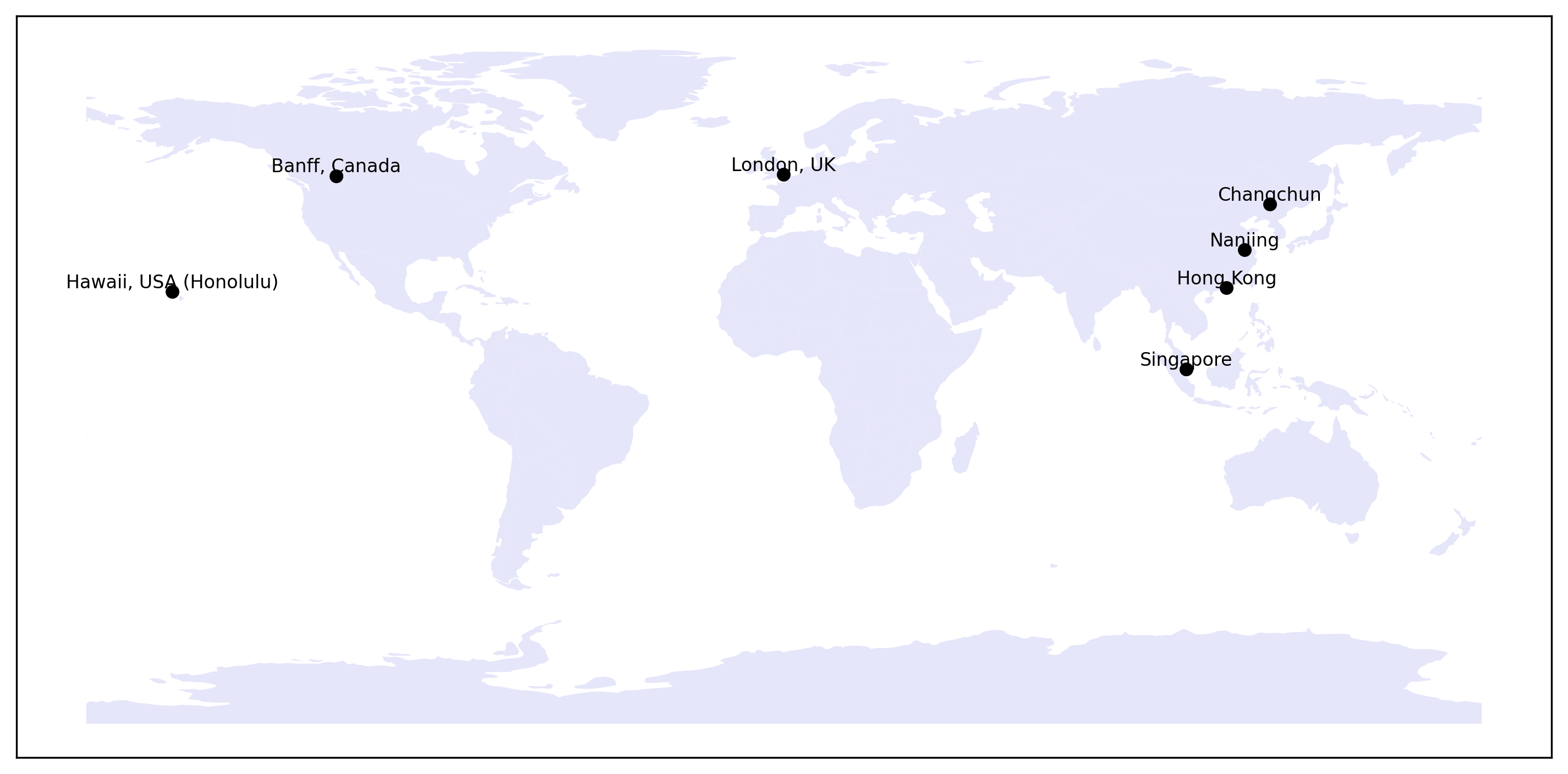 World Map with Academic Footprints